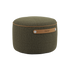 Round SACKit Pouf Indoor in Cosmo Olive fabric with non-slip bottom and side handle