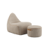 SACKit Chair and Pouf Indoor in beige corduroy fabric with soft, rounded shapes on a white background