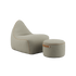 sackit lounge chair and matching pouf in textured beige upholstery, designed for comfortable indoor seating