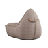 Canvas Lounge Chair and pouf in petrol canvas fabric with a soft, rounded shape.