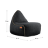 Cobana Lounge Chair and Pouf in Cobana Grey with rounded shapes and soft fabric texture