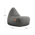 Cobana Lounge Chair and Pouf in grey olefin fabric with a rounded, cushioned design.