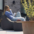 Cobana Lounge Chair and Pouf in grey olefin fabric, indoor and outdoor bean bag seating set