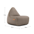 Cobana Lounge Chair and Pouf in Cobana Grey with soft fabric and rounded shapes.