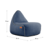 Cobana Lounge Chair and Pouf in Cobana Grey with soft fabric and rounded shapes.