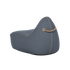Cobana Lounge Chair and Pouf in Cobana Grey with rounded shapes and soft fabric texture.