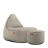 Kirra Sand Cobana Lounge Chair with matching pouf in durable, water-repellent fabric.
