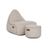 Kirra Sand Cobana Lounge Chair with matching pouf in durable, water-repellent fabric.