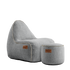 Cobana Junior Lounge Chair and pouf in Cobana Sand Melange fabric with soft rounded shape.