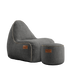 Cobana Junior Lounge Chair and pouf in grey with durable, water-repellent fabric and soft filling.
