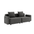 Cobana Grey 2-seater outdoor lounge sofa with armrests, powder-coated aluminum frame and cushions.
