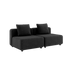 Cobana Lounge Sofa 2-seater in black without armrest or pouf, outdoor modular design with aluminum frame