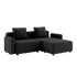 Cobana Lounge Sofa in black with armrest and pouf, outdoor modular design with cushions