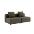 Cobana Lounge Sofa 2-seater in Cobana Brown without armrest or pouf, outdoor modular design with cushions