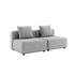 Two-seater Cobana Lounge Sofa in Cobana Sand Melange without armrest or pouf with powder-coated aluminum frame and cushions