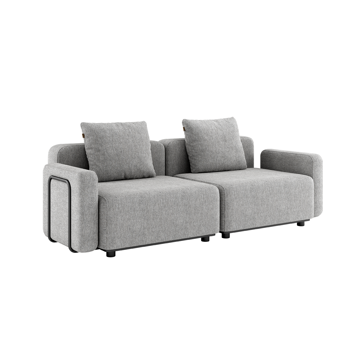 Cobana Lounge Sofa in Cobana Sand Melange with armrest, two-seater outdoor sofa with aluminum frame and cushions