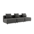 Cobana Lounge Sofa 3-seater in grey without armrest or pouf, outdoor modular design with aluminum frame