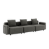 Cobana Grey 3-seater outdoor lounge sofa with armrests, powder-coated aluminum frame and cushions.