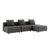 Cobana Lounge Sofa in Cobana Grey with three modules and pouf, powder-coated aluminum frame, outdoor setting.