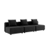 Cobana Lounge Sofa 3-seater in black with powder-coated aluminum frame and Olefin cushions, no armrest or pouf.