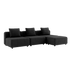 Cobana Lounge Sofa in black with three seat modules and pouf, powder-coated aluminum frame, outdoor setting.