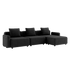 Cobana Lounge Sofa in black with armrest and pouf, modular outdoor seating with aluminum frame and cushions