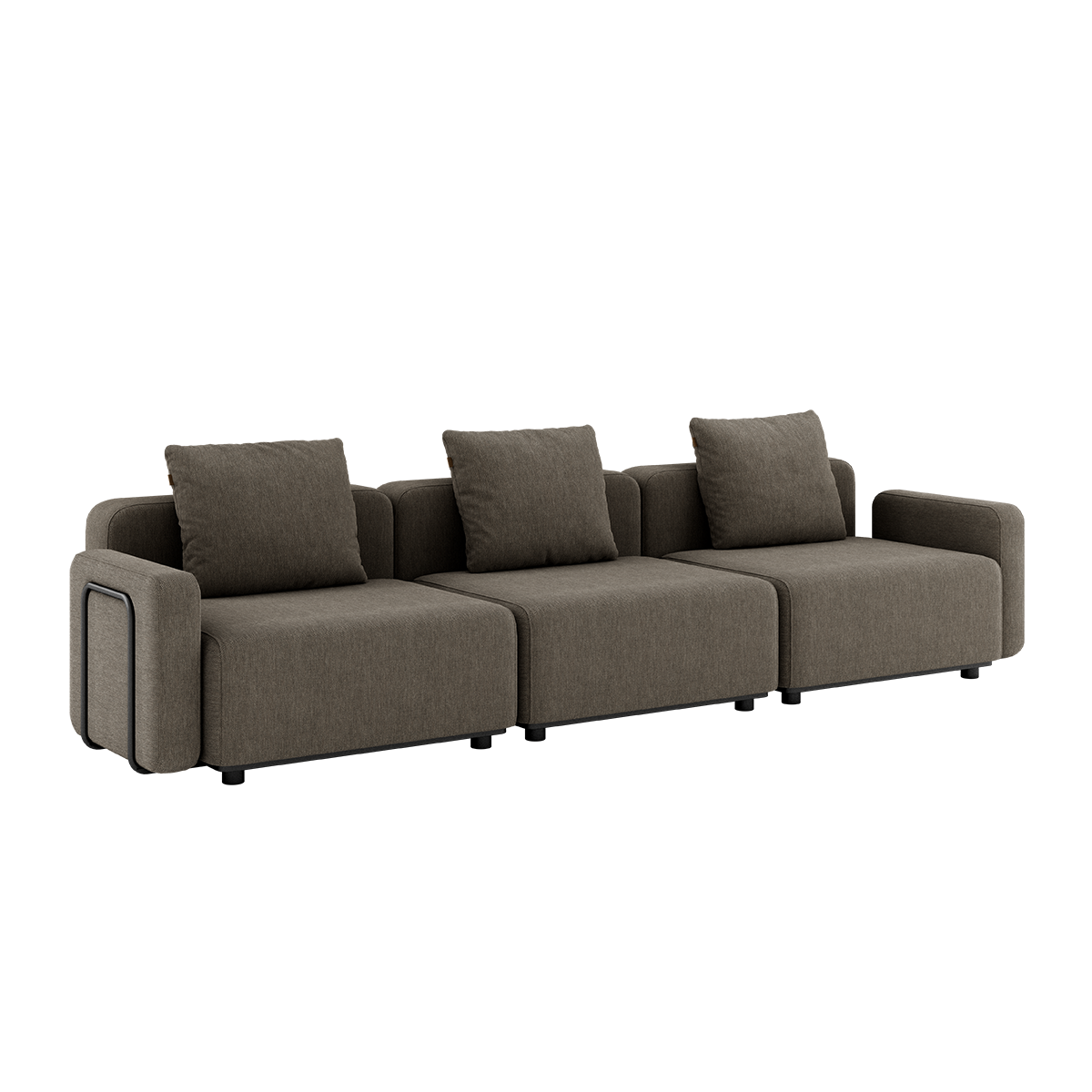 Cobana Lounge Sofa 3-seater in Cobana Brown with armrest, modular outdoor sofa with clean Scandinavian lines