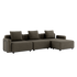 Cobana Lounge Sofa in Cobana Brown with armrest and pouf, outdoor modular design with cushions