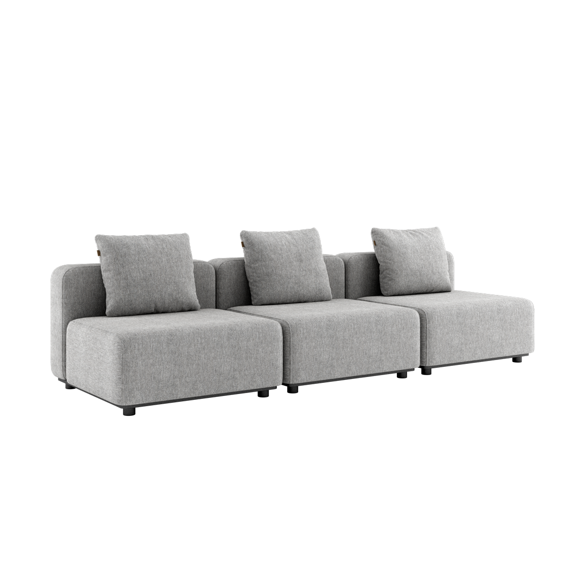 Cobana Lounge Sofa 3-seater in Cobana Sand Melange without armrest or pouf, outdoor modular design