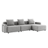 Cobana Lounge Sofa in Cobana Sand Melange with armrest and pouf, outdoor modular seating with cushions