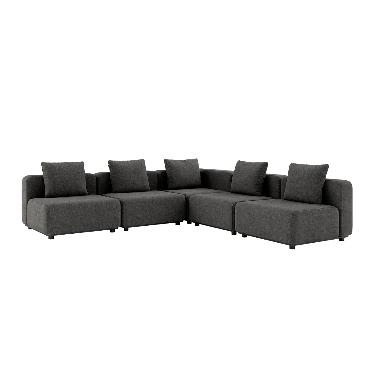 Cobana Lounge Sofa 5-seater corner outdoor sofa in Cobana Grey without armrest with clean Scandinavian design