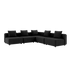 Cobana Lounge Sofa 5-seater corner outdoor sofa in black without armrest with cushions on aluminum frame