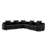 Cobana Lounge Sofa 5-seater corner outdoor sofa in black with armrest and powder-coated aluminum frame