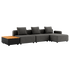 Cobana Lounge Sofa in Cobana Grey with pouf and patio storage table, outdoor modular seating with cushions
