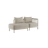 Kirra Lounge Sofa 2-seater with right open end in sand color, outdoor aluminum frame and olefin fabric cushions