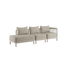 Kirra Lounge Sofa 3-seater with right open end in sand color, powder-coated aluminum frame and olefin fabric.