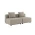Kirra Sand Cobana Lounge Sofa 2-seater without armrest or pouf, outdoor setting with aluminum frame and cushions