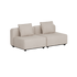 sackit Cobana two seat outdoor lounge sofa in light beige with two cushions and a modular design for Scandinavian gardens terraces and patios
