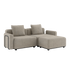 Kirra Sand Cobana Lounge Sofa with armrest and pouf, powder-coated aluminum frame and olefin cushions outdoors