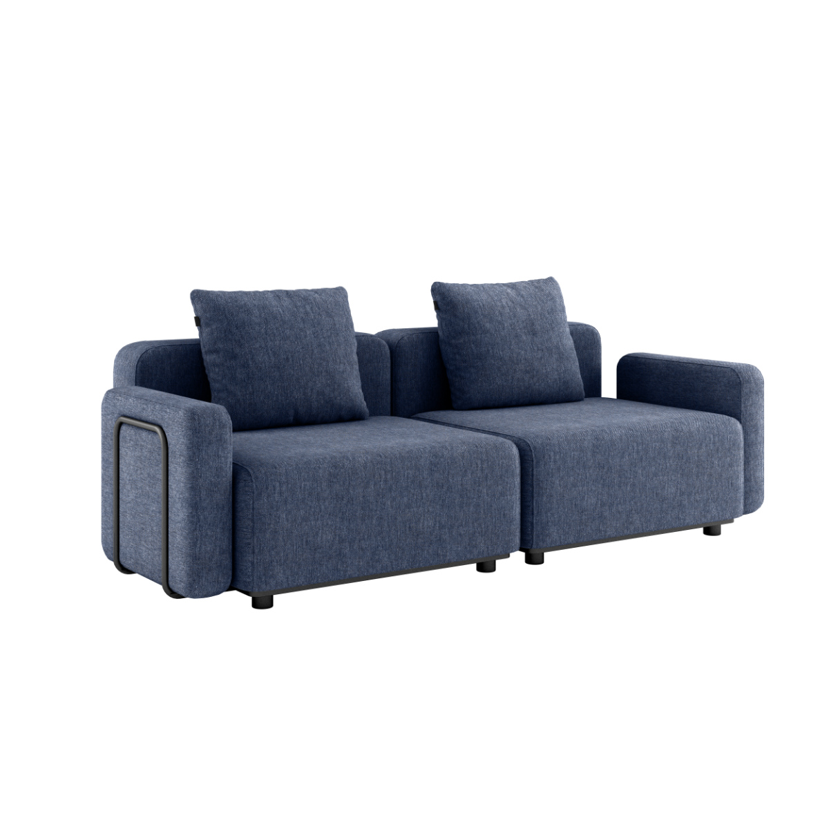 Kirra Indigo Cobana Lounge Sofa two-seater with armrest, outdoor modular design with cushions