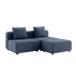 Kirra Indigo Cobana Lounge Sofa 2-seater with pouf, modular outdoor seating with powder-coated aluminum frame and cushions