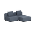 Dark gray two seat modular outdoor sofa with two back cushions and clean Scandinavian lines from sackit designed in Denmark for gardens terraces and Nordic weather