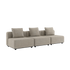 Kirra Sand Cobana Lounge Sofa 3-seater without armrest or pouf, outdoor modular design with cushions