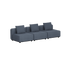 sackit Cobana modular three seat outdoor lounge sofa in dark grey with three cushions and clean Scandinavian lines for terraces gardens and Nordic weather
