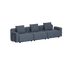 sackit Cobana Lounge Sofa three seater outdoor sofa in dark blue grey with three cushions and clean Scandinavian lines for gardens and terraces