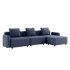 Kirra Indigo Cobana Lounge Sofa with armrest and pouf in outdoor setting