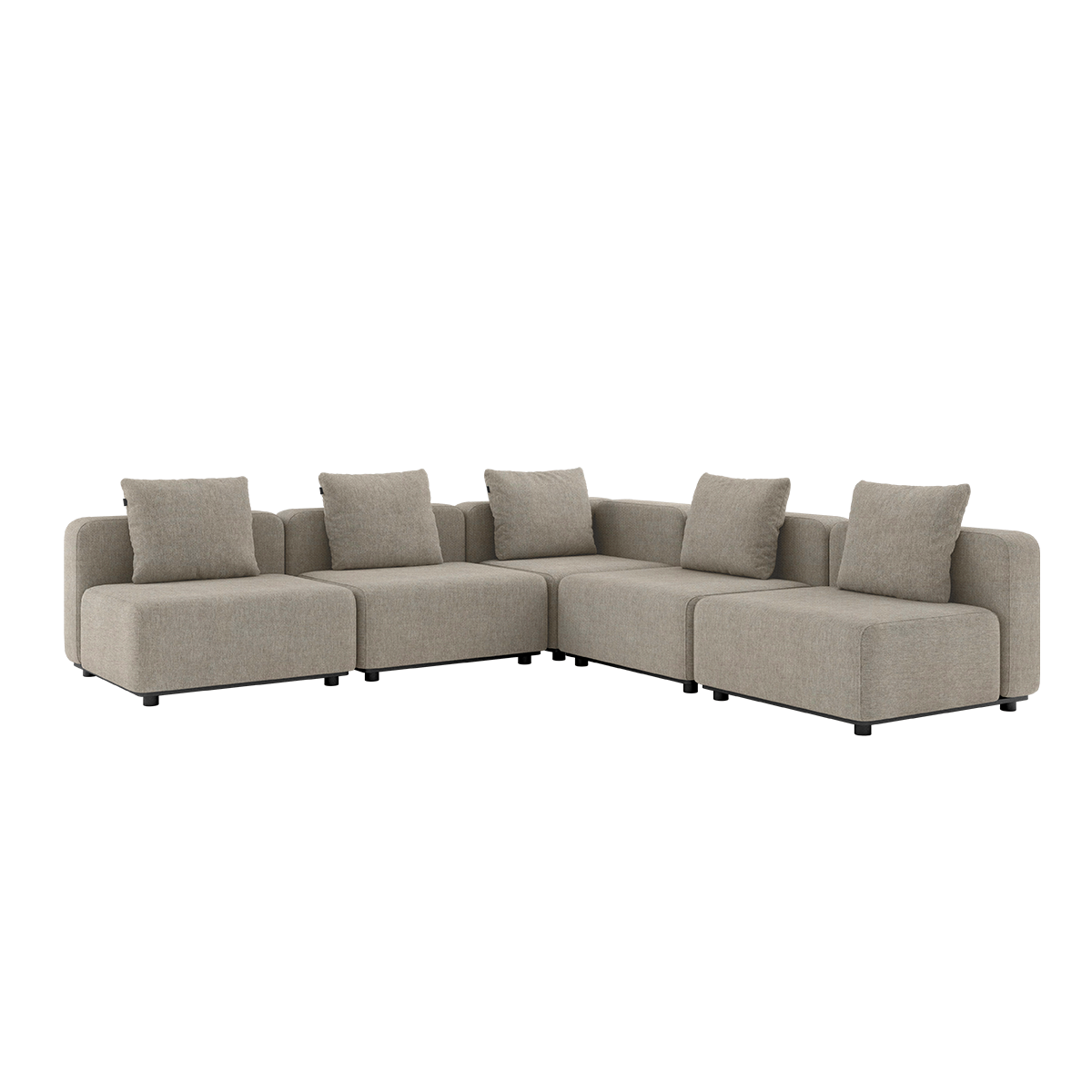 Kirra Sand Cobana Lounge Sofa 5-seater corner outdoor sofa without armrest with cushions