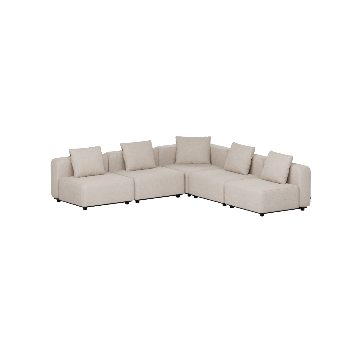 sackit Cobana modular five seater corner sofa in light beige with plush cushions and clean Scandinavian lines for stylish outdoor lounging