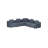 Five seat dark grey modular outdoor corner sofa with cushions by sackit designed in Denmark for comfortable lounging on terraces and gardens