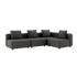 Cobana Grey 4-seater outdoor corner sofa without armrest with powder-coated aluminum frame and cushions
